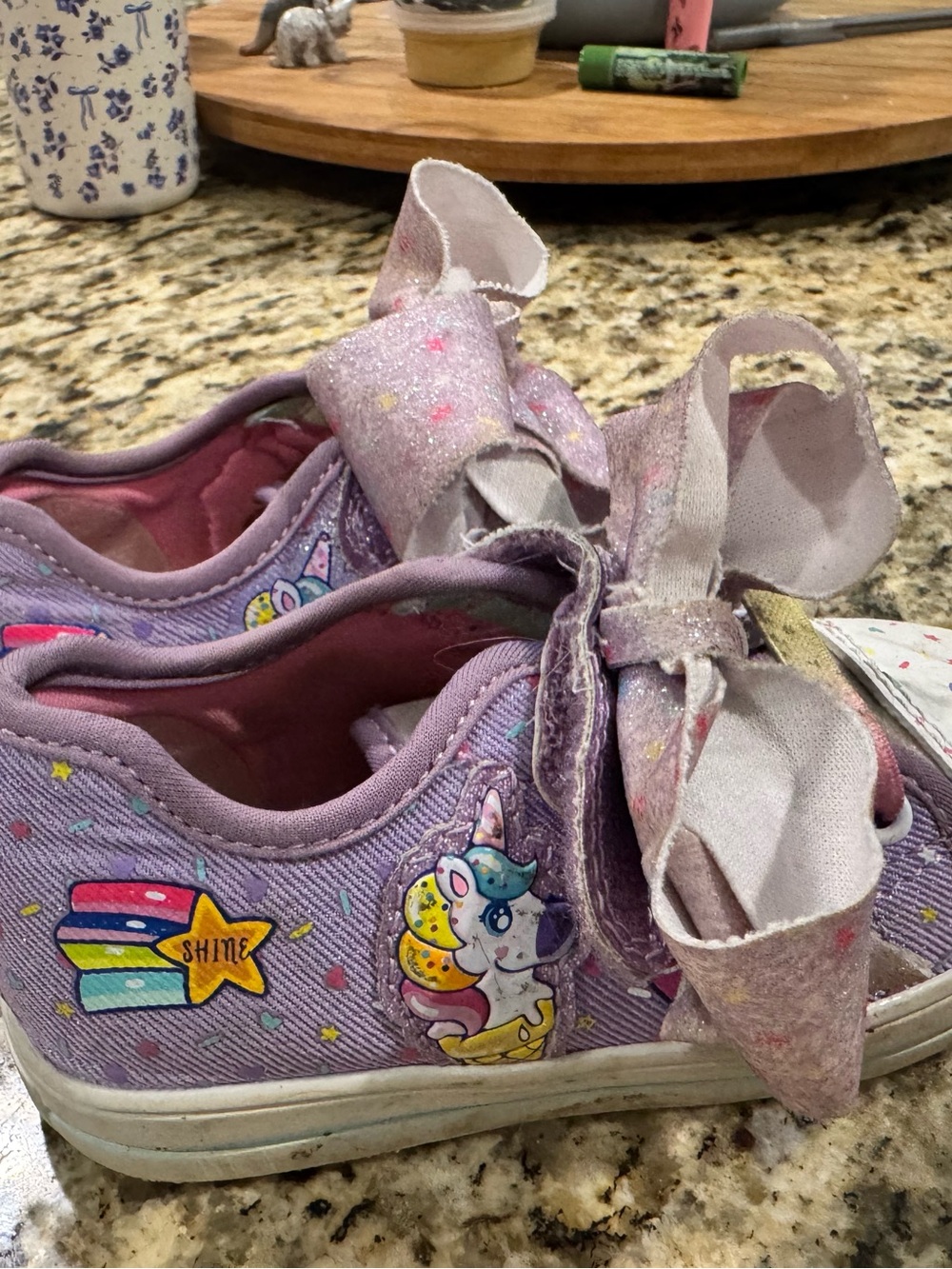 JoJo Siwa Purple Unicorn Glitter Bow Slip-On Sneakers